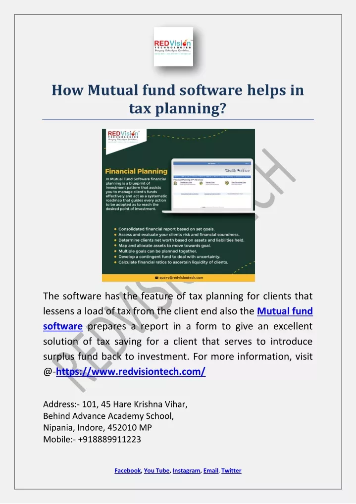 how mutual fund software helps in tax planning