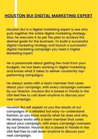 Houston Bui Digital Marketing Professional in the USA