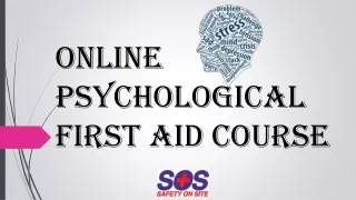 Online Psychological First Aid Course