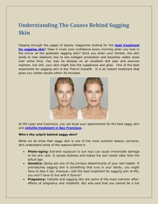 Understanding The Causes Behind Sagging Skin