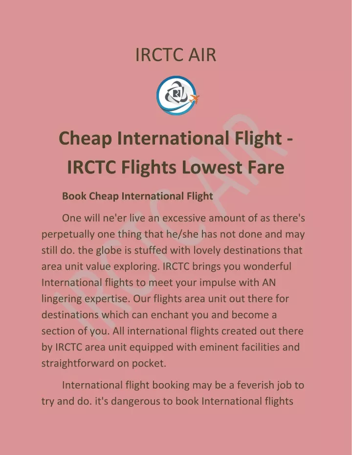 irctc air