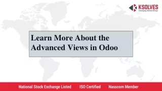 Learn More About the Advanced Views in Odoo