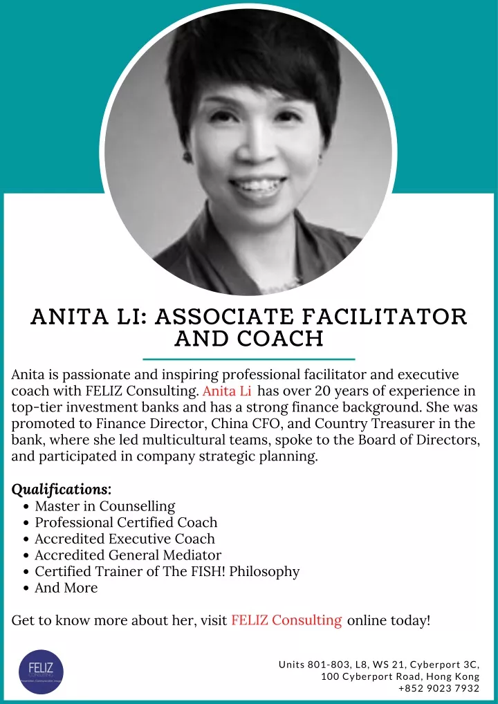 anita li associate facilitator and coach