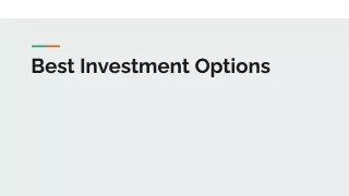 best investment options