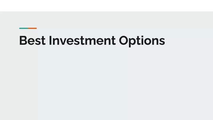 best investment options