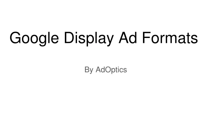 google display ad formats