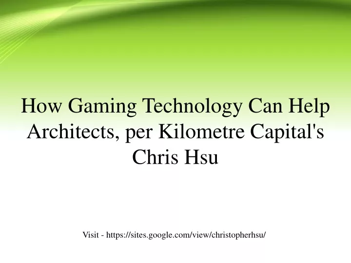 how gaming technology can help architects