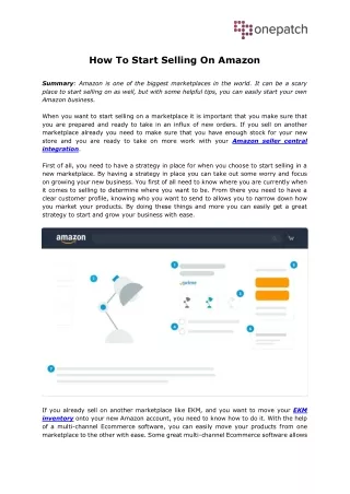 how to start selling on amazon