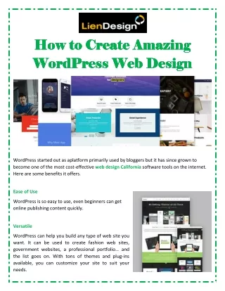 How to Create Amazing WordPress Web Design