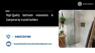 High-Quality bathroom renovations in Coorparoo by trusted builders