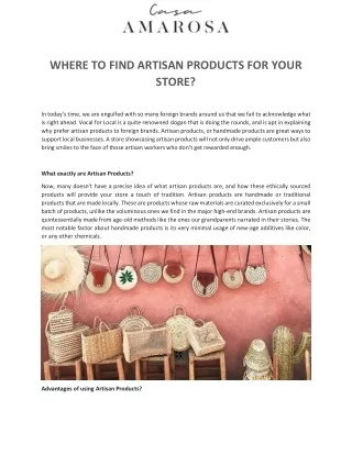 Where to Find Artisan Products for Your Store
