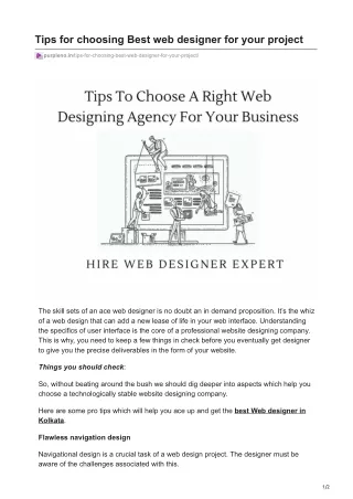tips for choosing best web designer for your
