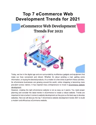 Top 7 eCommerce Web Development Trends for 2021
