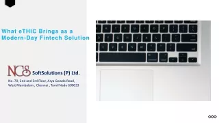 what ethic brings as a modern day fintech solution