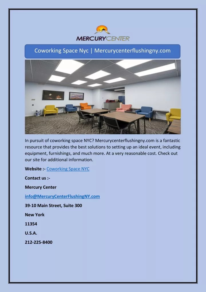 coworking space nyc mercurycenterflushingny com