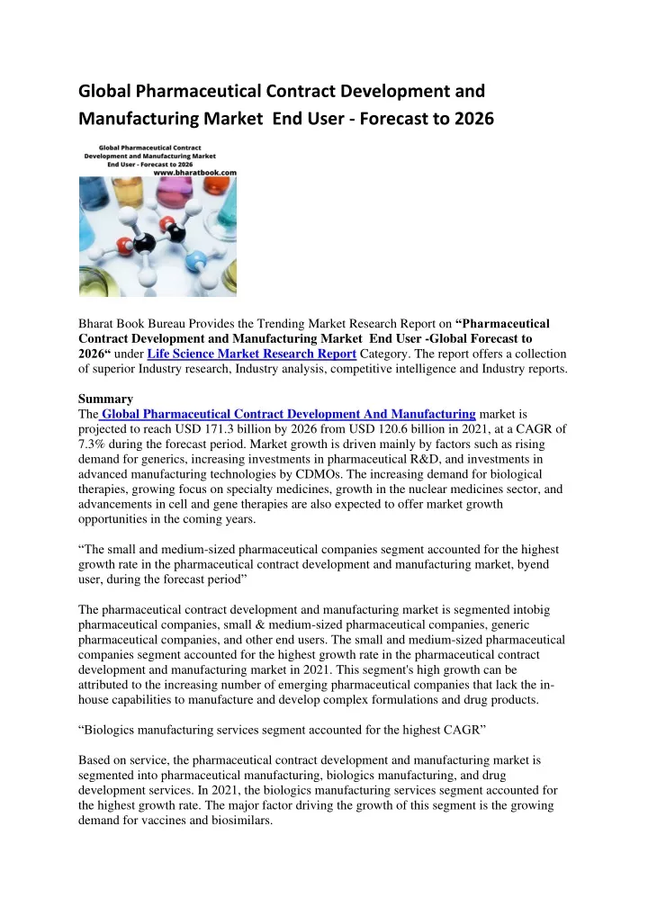 global pharmaceutical contract development