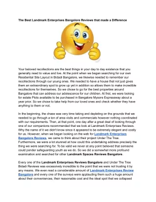 The Best Landmark Enterprises Bangalore Reviews that made a Difference