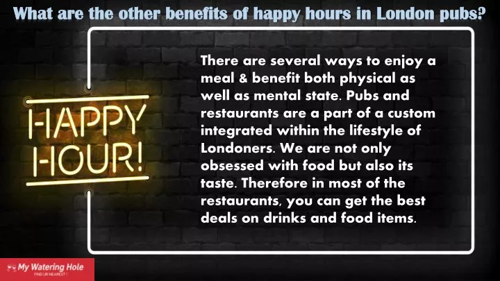 what are the other benefits of happy hours