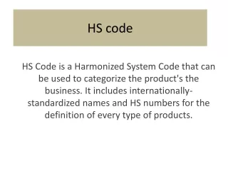 HS code - HS Code List - HS Code Classification