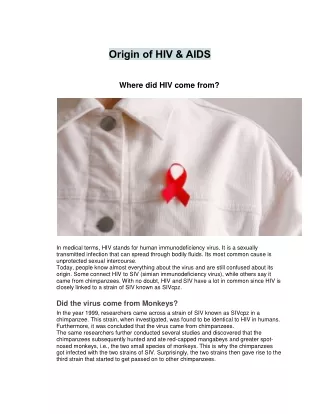 origin of hiv aids