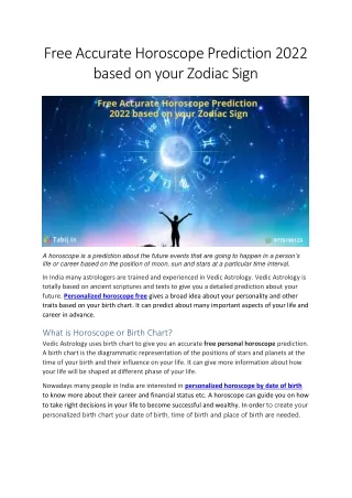 free accurate horoscope prediction 2022 based