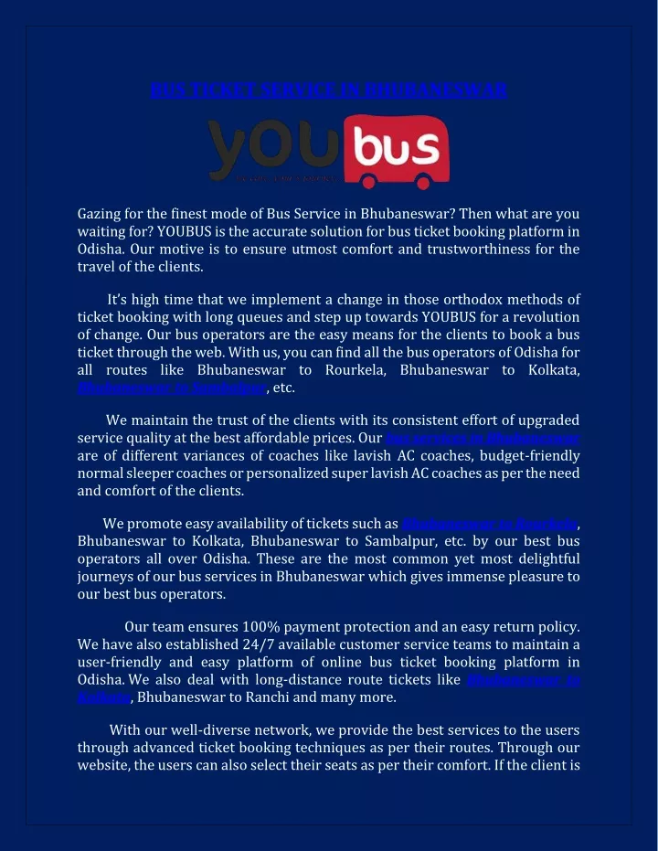 bus ticket service in bhubaneswar