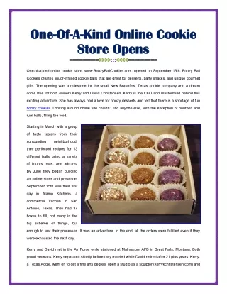 One-Of-A-Kind Online Cookie Store Opens