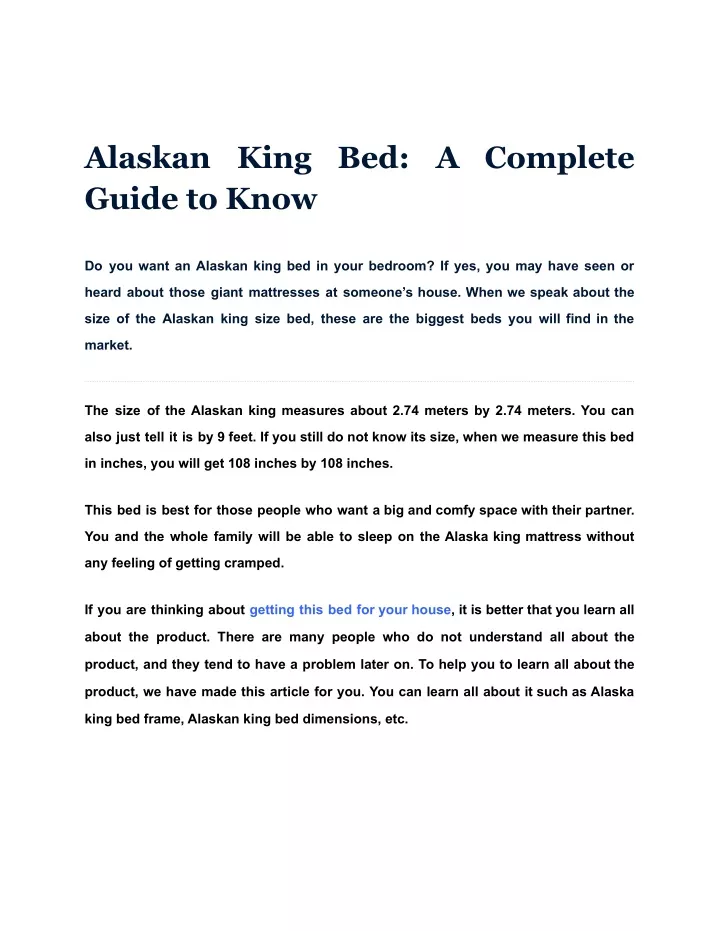 alaskan king bed a complete guide to know