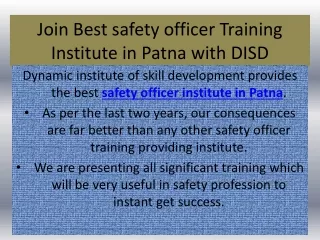join best safety officer training institute