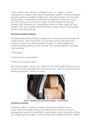 How Do Faux PVC Leather Compare to Real Leather