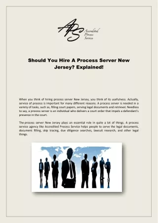 Should You Hire A Process Server New Jersey? Explained!