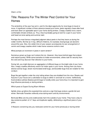 client jj ext title reasons for the winter pest