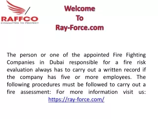 Fire Fighting Companies in Dubai - ray-force.com