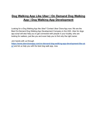 Dog Walking App Like Uber | On Demand Dog Walking App | Dog Walking App