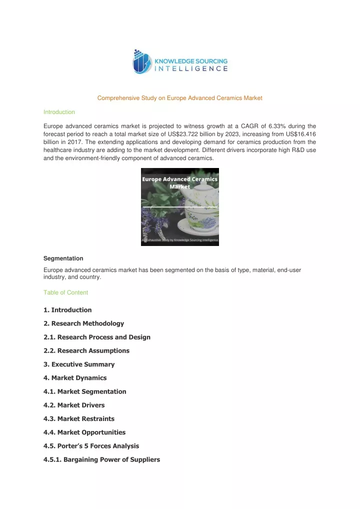 comprehensive study on europe advanced ceramics