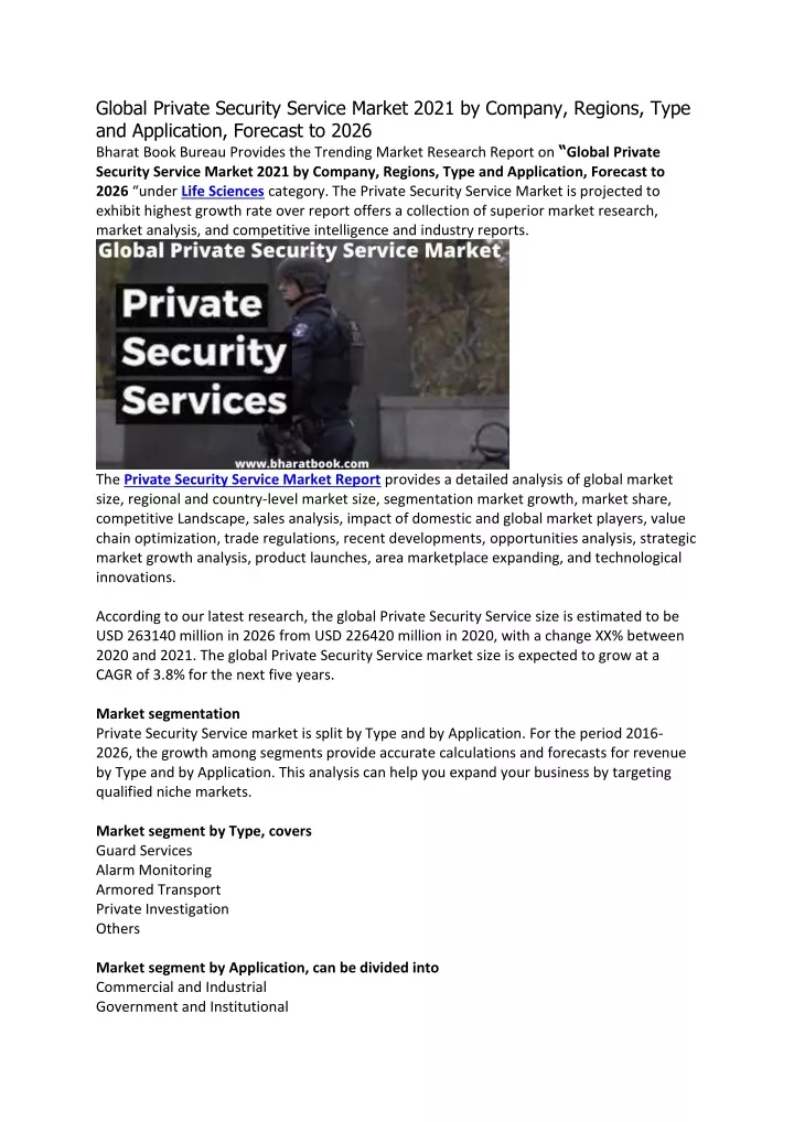 global private security service market 2021
