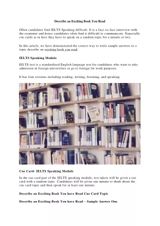 describe an exciting book you read