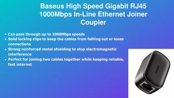 baseus high speed gigabit rj45 1000mbps in line ethernet joiner coupler