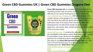 Green CBD Gummies UK | Green CBD Gummies Dragons Den