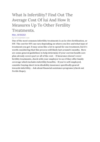 What Is Infertility.  Find Out The Average Cost Of Iui And How It Measures Up To Other Fertility Treatments.