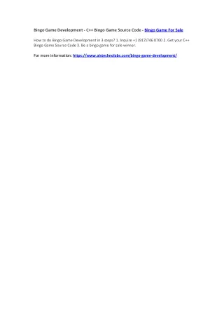 bingo game development c bingo game source code