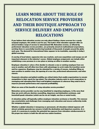learn more about the role of relocation service