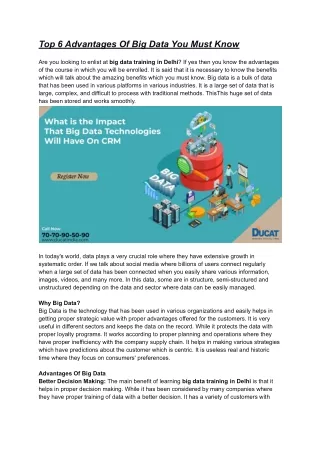 top 6 advantages of big data you must know