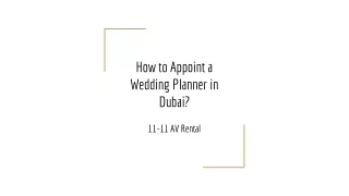 How to Appoint a Wedding Planner in Dubai