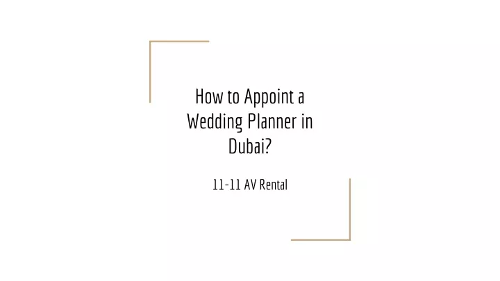 how to appoint a wedding planner in dubai