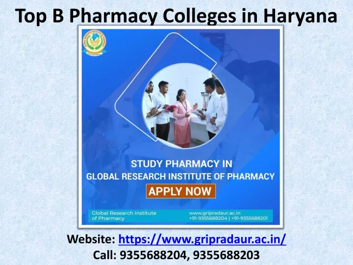 top b pharmacy colleges in haryana