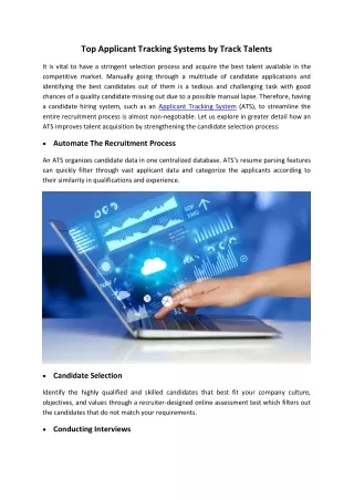 top applicant tracking systems by track talents