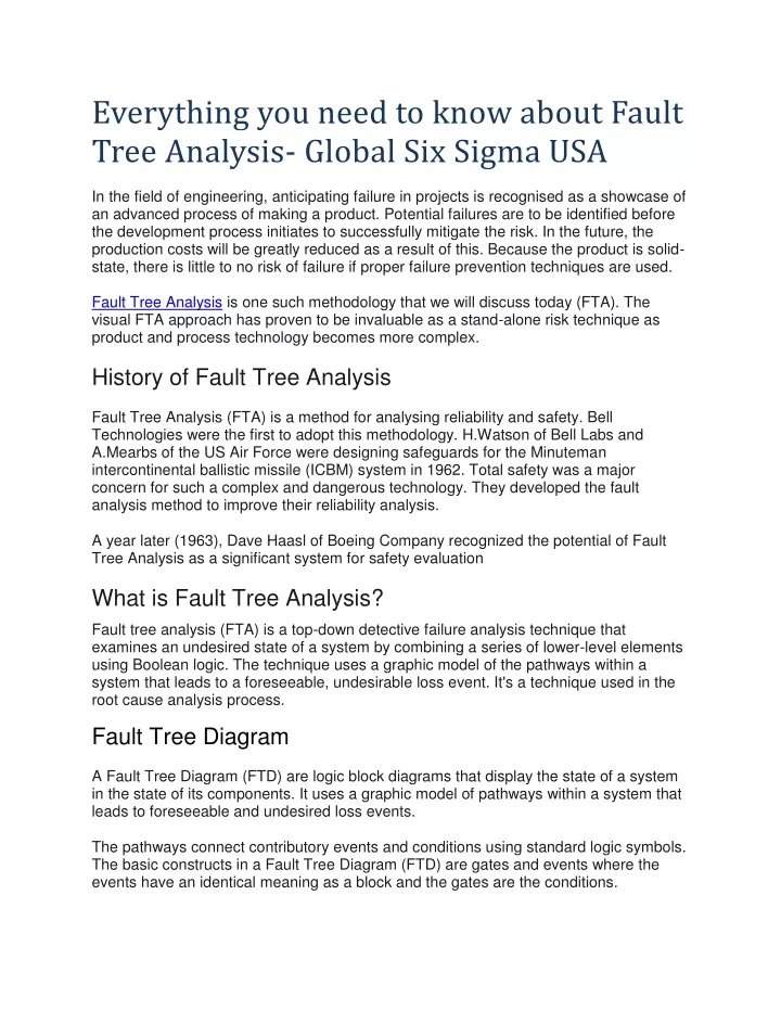 everything you need to know about fault tree