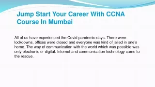 jump start your career with ccna course in mumbai