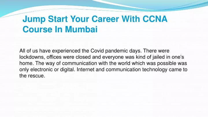 jump start your career with ccna course in mumbai